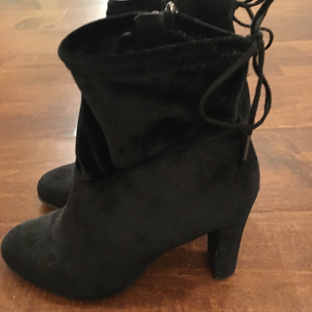Black Velvet Booties